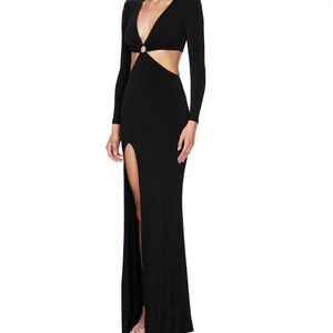 Nookie Black Long Sleeve Cut-Out Dress
